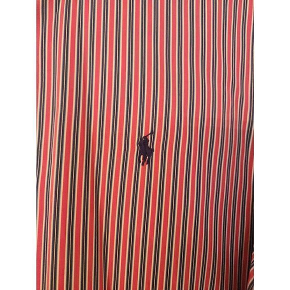 Ralph Lauren men's blue pink and white striped button down collared custom fit d - Picture 9 of 9
